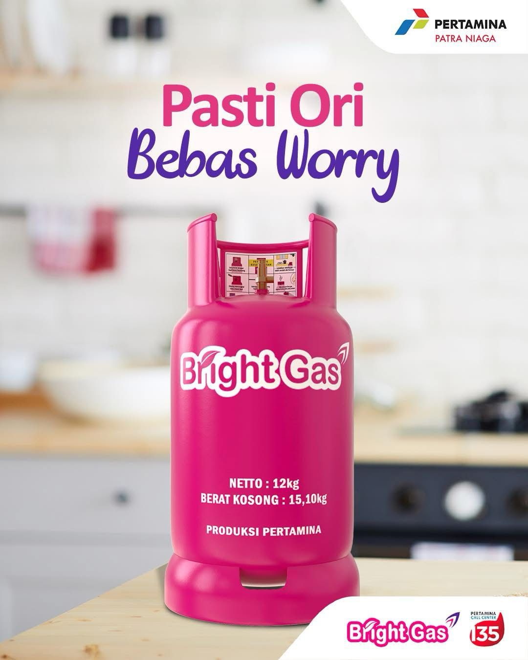Bright Gas 12kg + Tabung